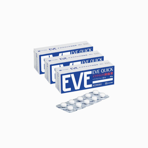 [SSP] EVE QUICK, 이브 퀵 40정, 3개 세트, 두통, 생리통, 치통 일본 대표 종합진통제